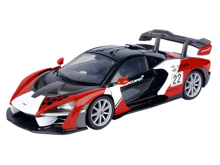 McLaren Senna #22 Black with Red and White Graphics "GT Racing" Series 1/24 Diecast Model Car by Motormax