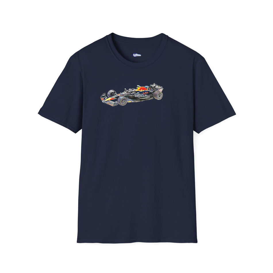 Cartoon Art Red Bull Racing RB19 #11 Sergio Perez "Oracle" 2nd Place F1 Formula One "Italian GP" (2023) - Unisex T-Shirt