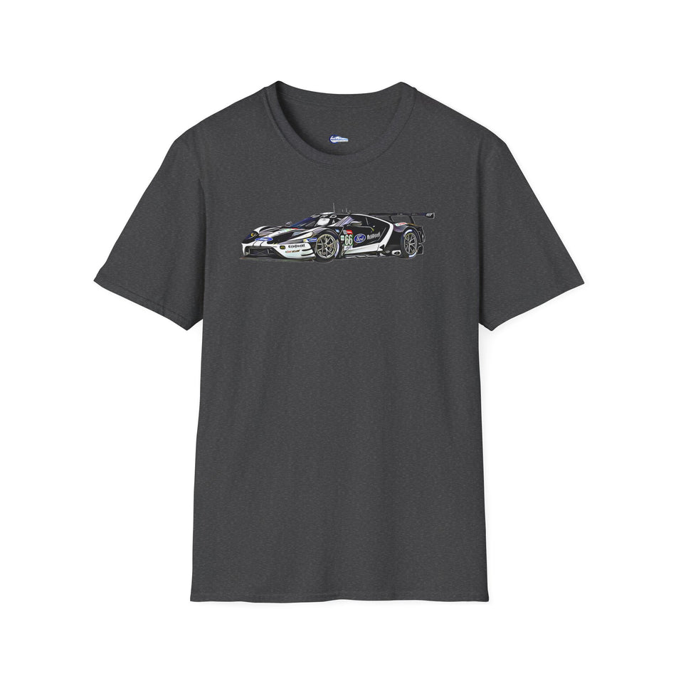 Cartoon Art 24 Hours of Le Mans Ford GT Unisex T-Shirt - Racing Enthusiast Apparel