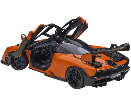 Mclaren Senna Trophy Mira Orange and Black with Carbon Accents 1/18 Model Car by Autoart - view 2