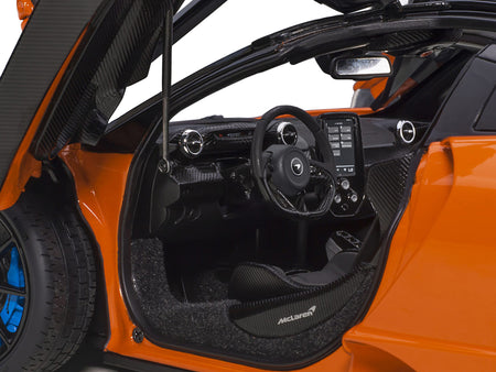 Mclaren Senna Trophy Mira Orange and Black with Carbon Accents 1/18 Model Car by Autoart - view 3