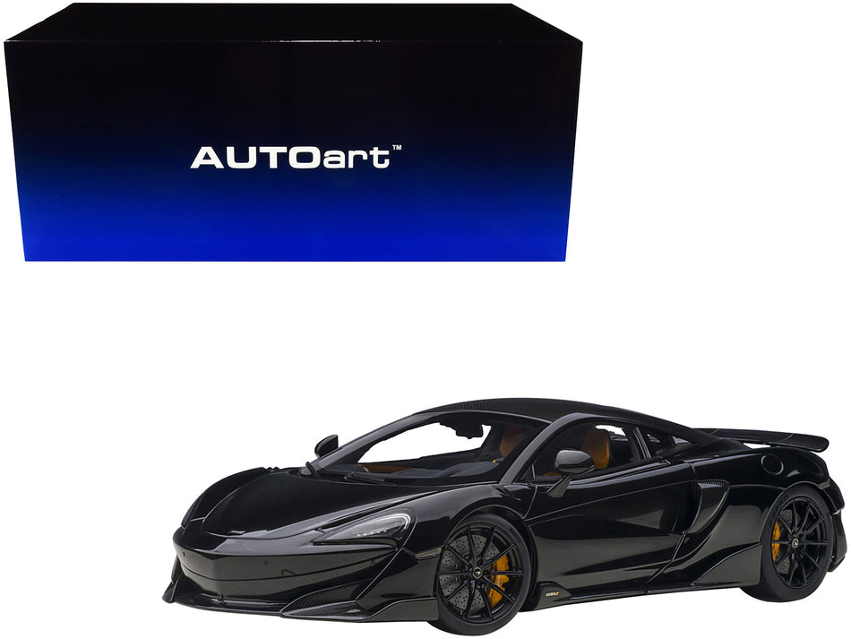 Mclaren 600LT Onyx Black and Carbon 1/18 Model Car by Autoart