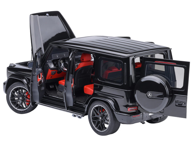 2019 Mercedes-Benz AMG G63 Black with Red Interior 1/18 Model Car by Autoart