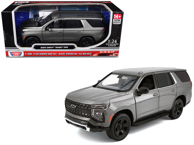2025 Chevrolet Tahoe PPV Dark Blue "Custom Builder's Kit - Law Enforcement and Public Service" Series 1/24 Diecast Model Car by Motormax