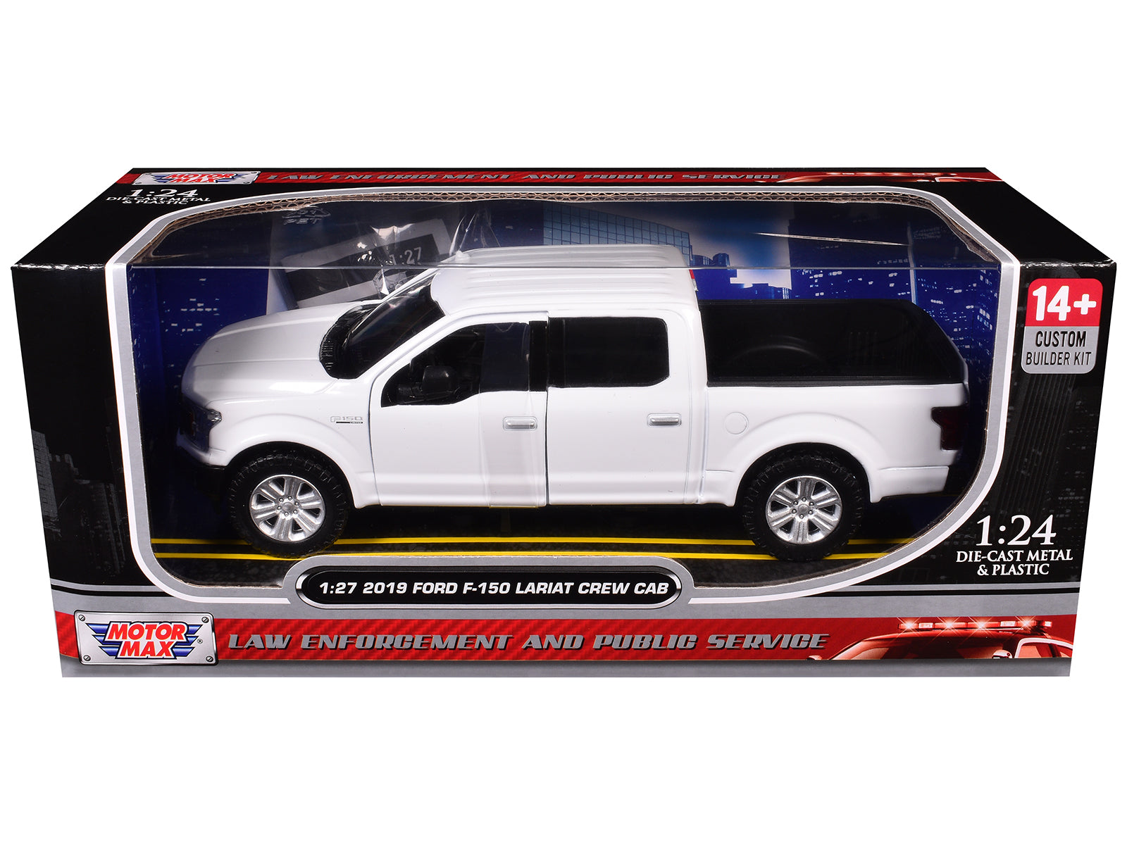 2019 Ford F-150 Lariat Crew Cab Pickup Truck Unmarked Plain White "Custom Builders Kit - Law Enforcement and Public Service" Series 1/27 Diecast Model Car by Motormax