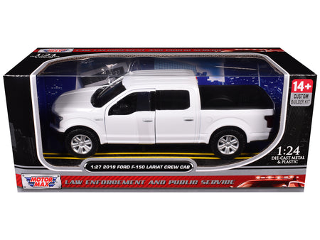 2019 Ford F-150 Lariat Crew Cab Pickup Truck Unmarked Plain White "Custom Builders Kit - Law Enforcement and Public Service" Series 1/27 Diecast Model Car by Motormax