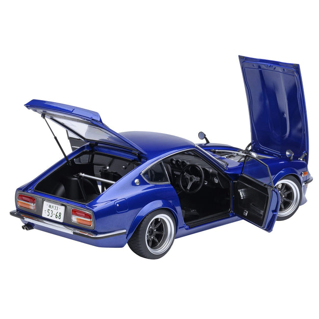 Nissan Fairlady Z RHD (Right Hand Drive) "Akuma No Z" Blue Metallic "Wangan Midnight - Comic #1 Version" Manga 1/18 Model Car by Autoart