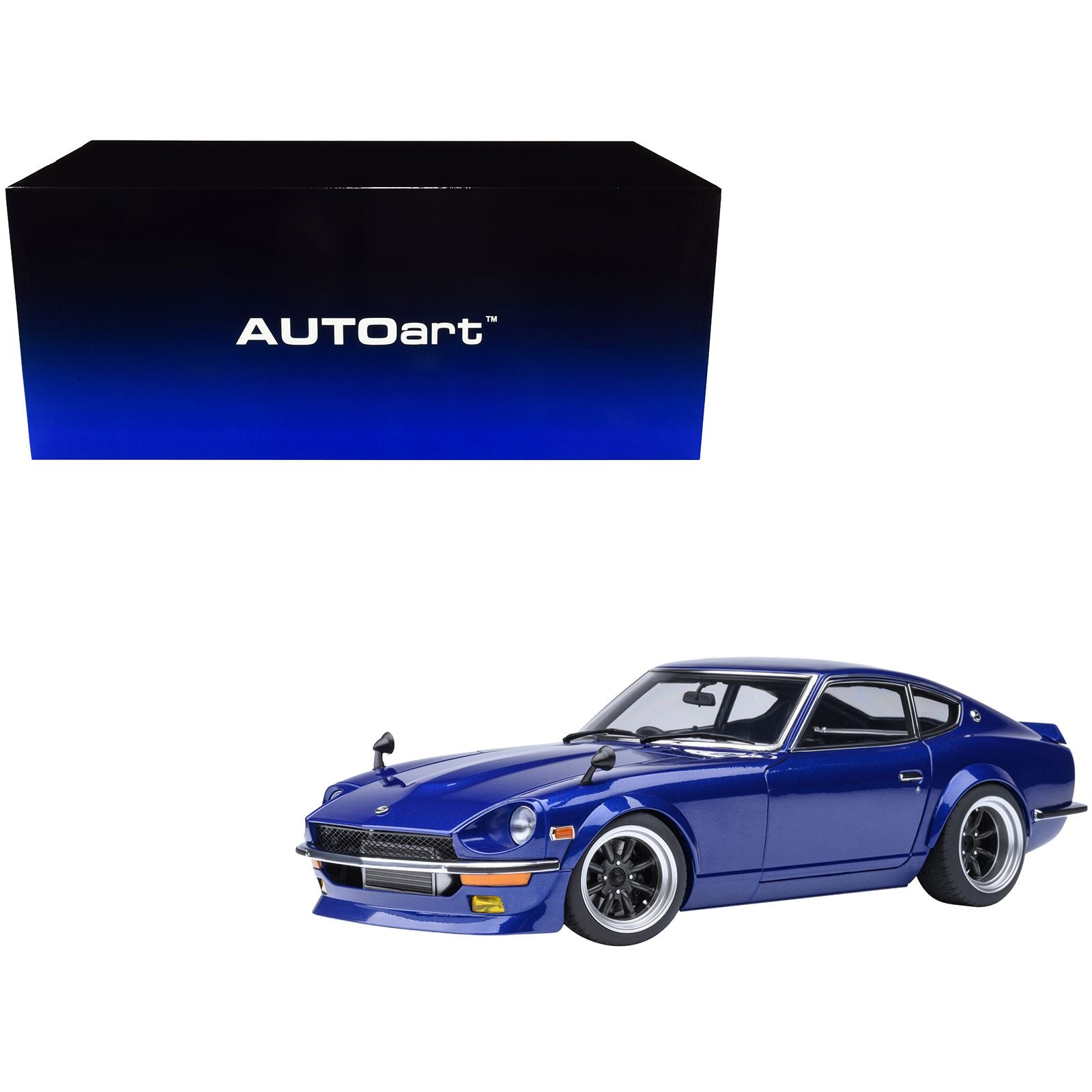Nissan Fairlady Z RHD (Right Hand Drive) "Akuma No Z" Blue Metallic "Wangan Midnight - Comic #1 Version" Manga 1/18 Model Car by Autoart