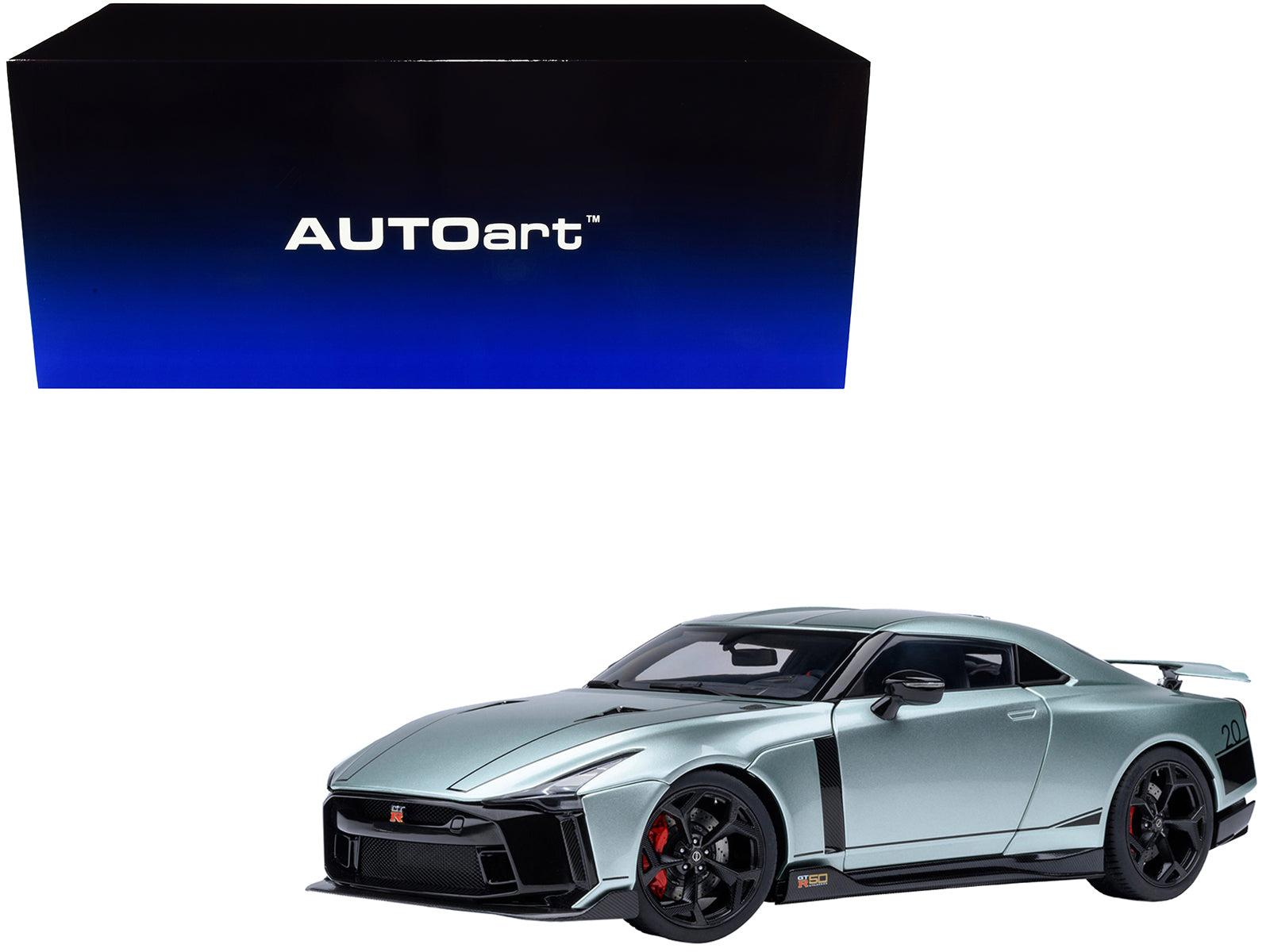 Nissan GT-R50 By ItalDesign Green Metallic and Black 1/18 Model Car by Autoart