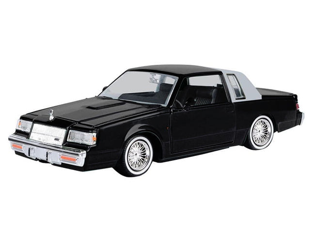 1987 Buick Regal Lowrider Black with Silver Half Top "Get Low" Series 1/24 Diecast Model Car by Motormax
