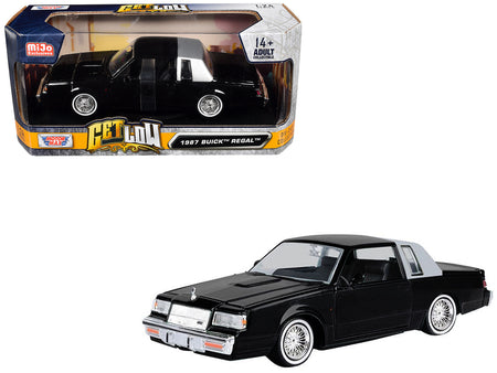 1987 Buick Regal Lowrider Black with Silver Half Top "Get Low" Series 1/24 Diecast Model Car by Motormax