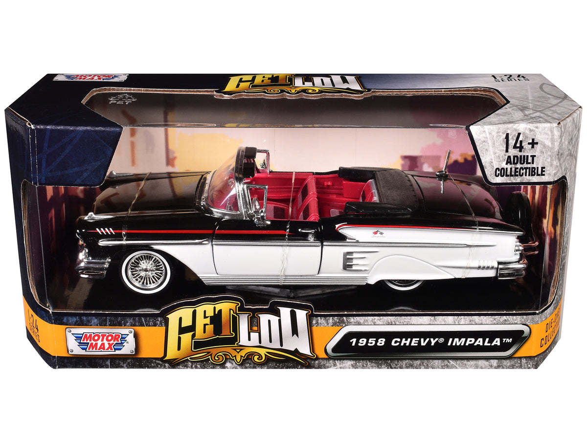 1958 Chevrolet Impala Convertible Lowrider Light Brown with Cream Interior "Get Low" Series 1/24 Diecast Model Car by Motormax - view 3