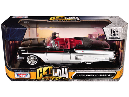 1958 Chevrolet Impala Convertible Lowrider Light Brown with Cream Interior "Get Low" Series 1/24 Diecast Model Car by Motormax - view 3