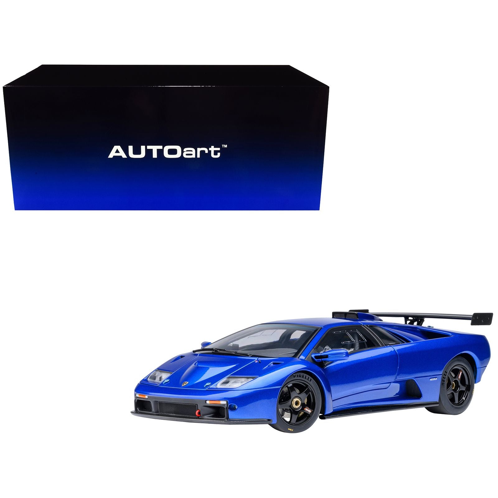 Lamborghini Diablo GTR Monterey Blue Metallic 1/18 Model Car by Autoart