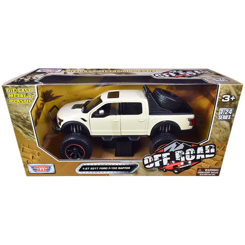 2017 Ford F-150 Raptor Off-Road Pickup Truck Cream 1/27 Diecast Model Car by Motormax