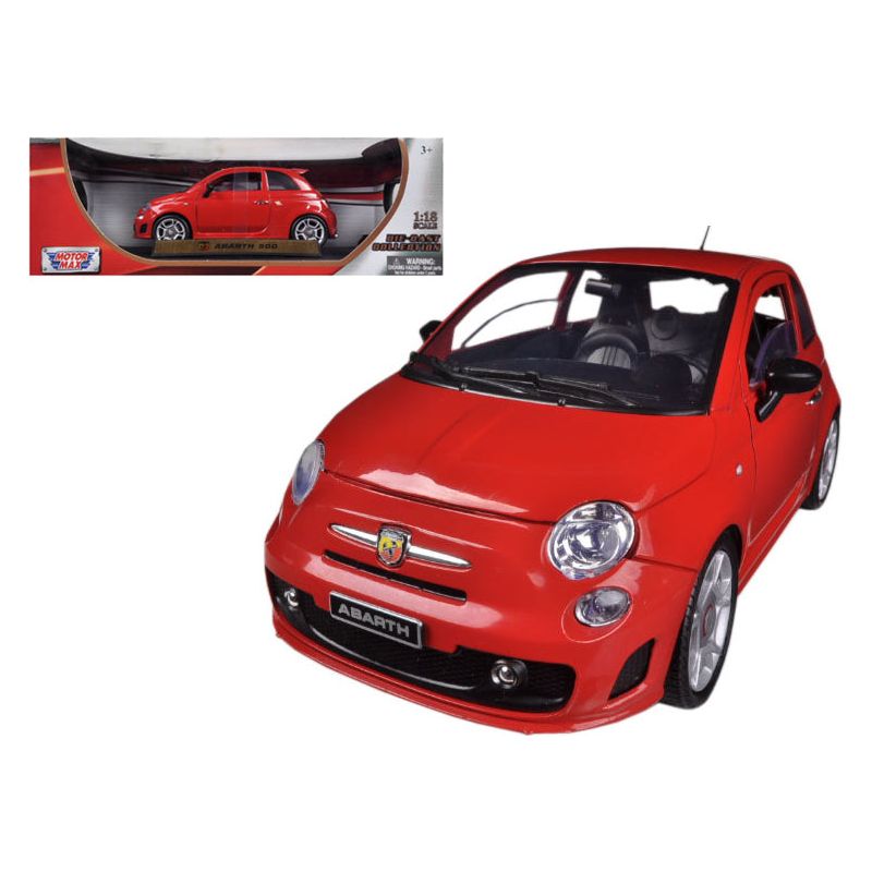 Fiat 500 Abarth Red 1/18 Diecast Model Car by Motormax