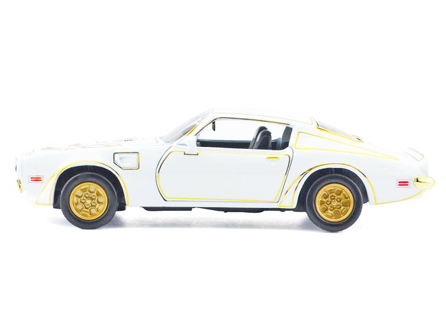 1973 Pontiac Firebird Trans Am White Metallic with Gold Accents "Luxe Legends" Series 1/24 Diecast Model Car by Motormax