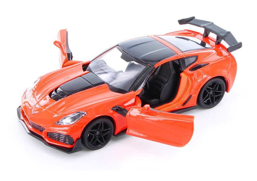 2019 Chevrolet Corvette ZR1 Orange with Black Accents 1/24 Diecast Model Car by Motormax - view 2