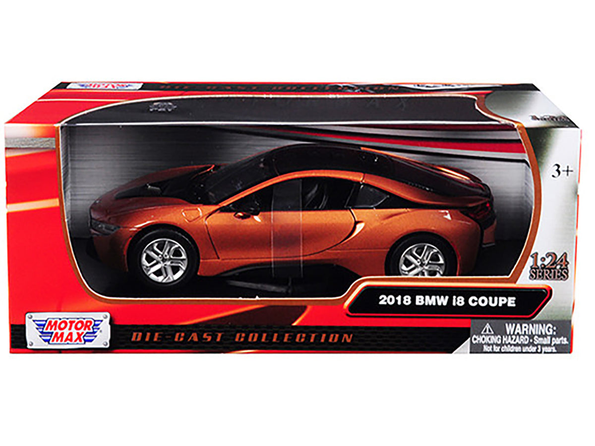 2018 BMW i8 Coupe Metallic Blue with Black Top 1/24 Diecast Model Car by Motormax - view 3