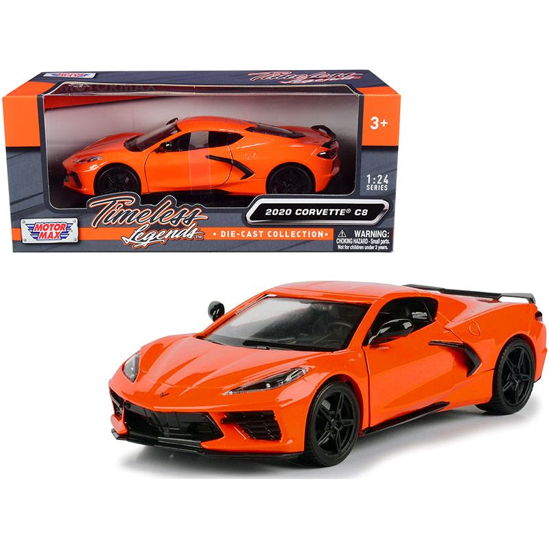 2020 Chevrolet Corvette C8 Stingray Orange "Timeless Legends" 1/24 Diecast Model Car by Motormax