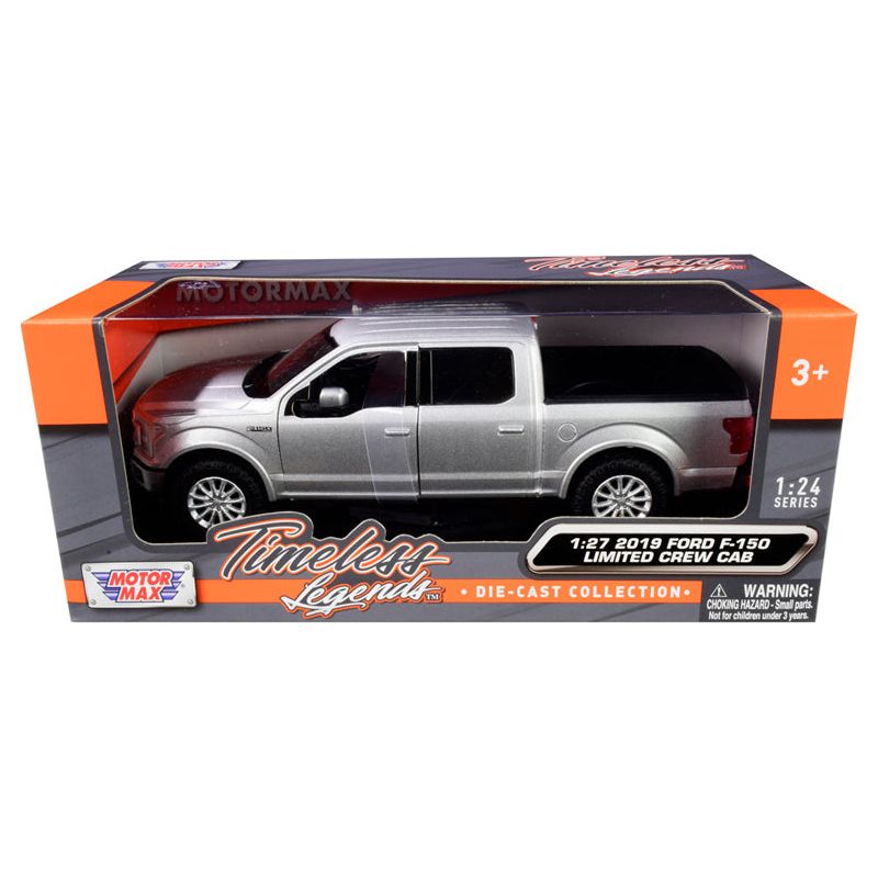 2019 Ford F-150 Limited Crew Cab Pickup Truck Metallic Silver 1/24-1/27 Diecast Model Car by Motormax