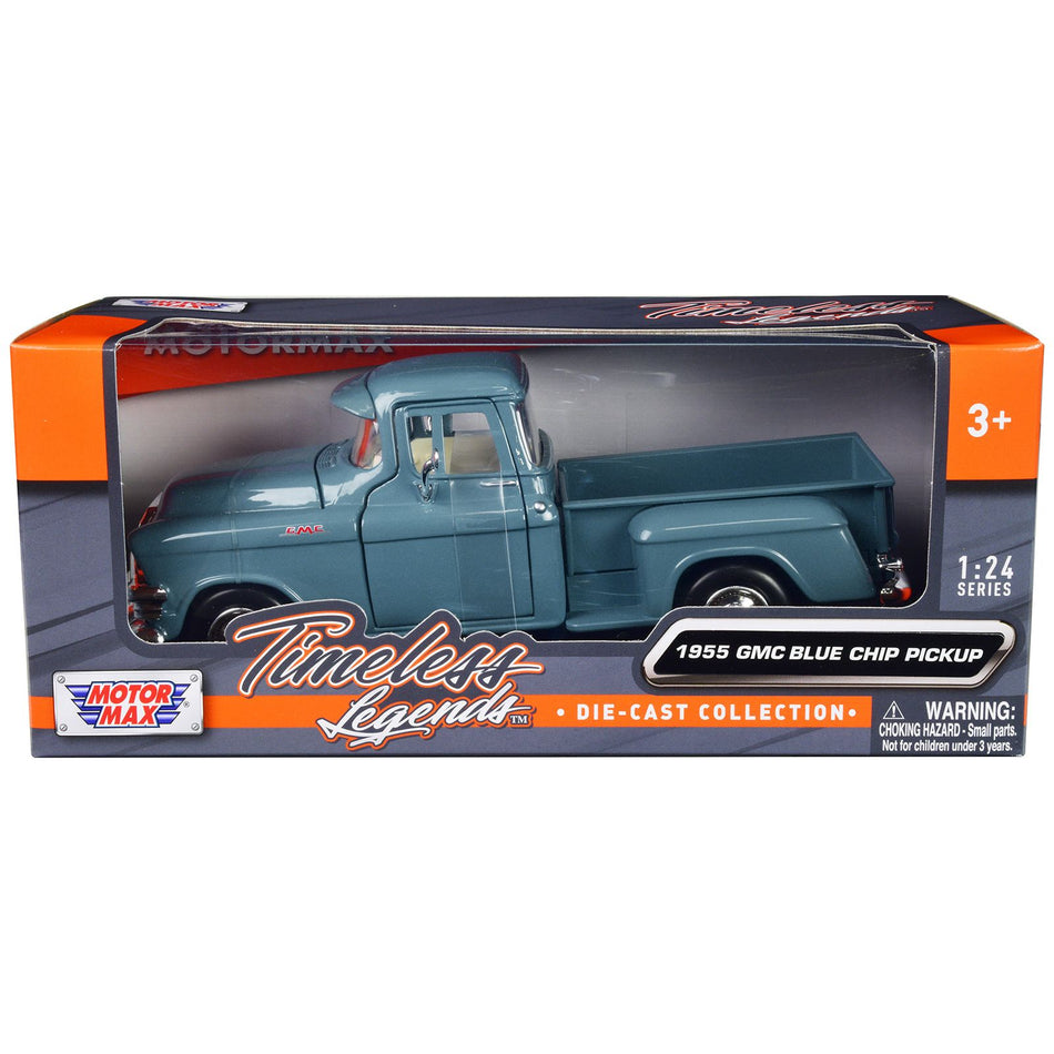 1955 GMC Blue Chip Pickup Truck Light Blue "Timeless Legends" Series 1/24 Diecast Model Car by Motormax