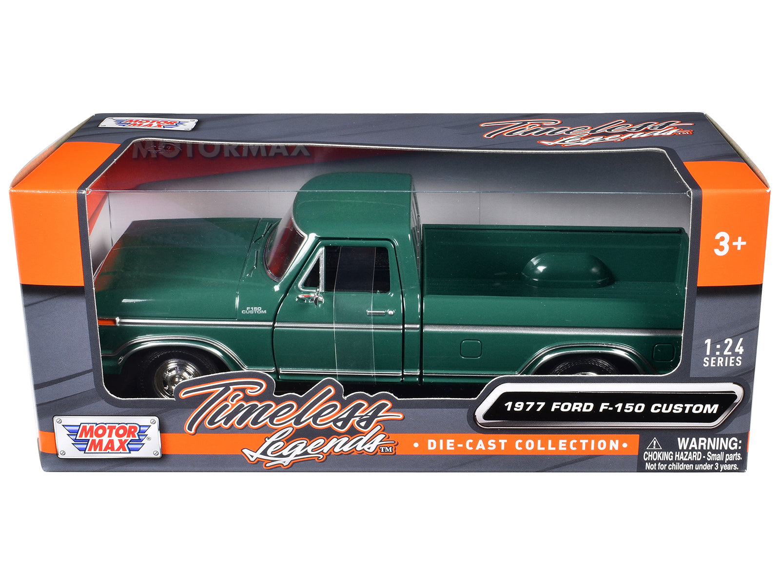 1977 Ford F-150 Custom Pickup Truck Green "Timeless Legends" Series 1/24 Diecast Model Car by Motormax