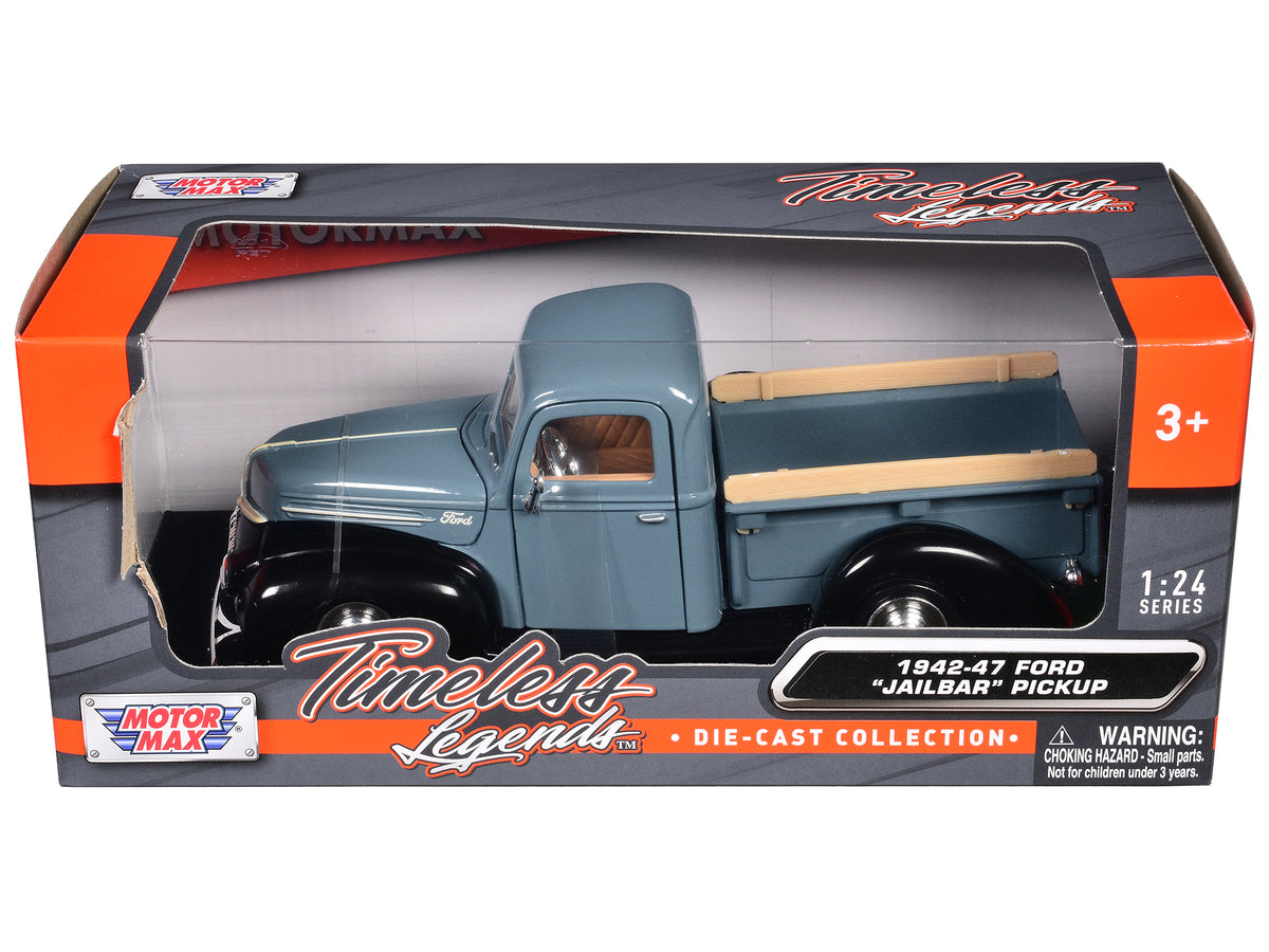 1942-47 Ford "Jailbar" Pickup Truck Blue and Black "Timeless Legends" Series 1/24 Diecast Model Car by Motormax