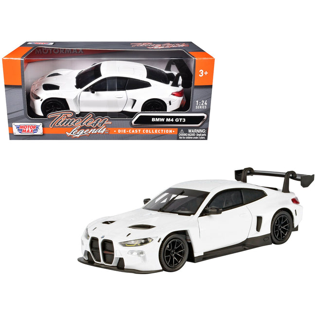 BMW M2 GT3 White "Timeless Legends" Series 1/24 Diecast Model Car by Motormax