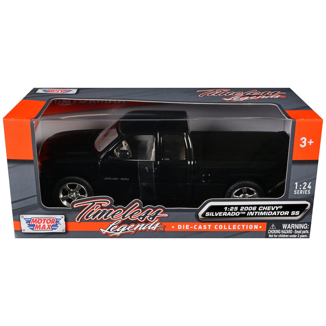 2006 Chevrolet Silverado Intimidator SS Pickup Truck Black "Timeless Legends" Series 1/25 Diecast Model Car by Motormax