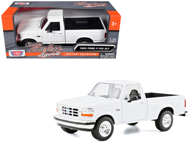 1993 Ford F-150 XLT Pickup Truck White "Timeless Legends" Series 1/24 Diecast Model Car by Motormax