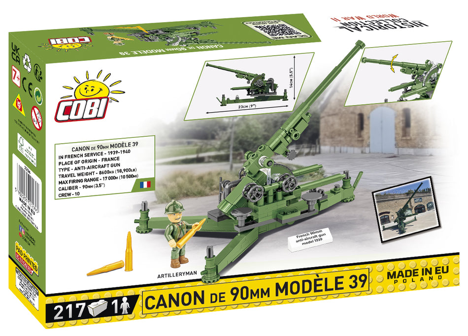 Cobi 206pcs HC WWII French 90mm Anti-Aircraft