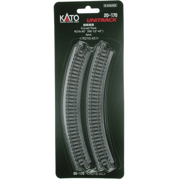 8" - 45 CURVE 4PC/PKG 20/CR - Kato - ModelCars.com