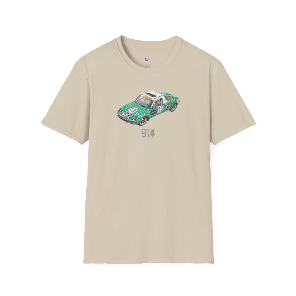 Sketch Art Vintage Porsche 914/Softstyle T-Shirt - 24 Hours of Le Mans Design with model designation