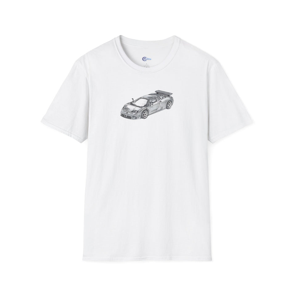 Supercar T-Shirt - Bugatti EB110 Inspired - Dark Gray - Unisex