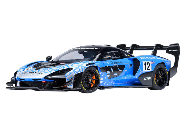 McLaren Senna GTR #12 "Presentation Car" Blue with Black Top and Graphics 1/18 Model Car by Autoart
