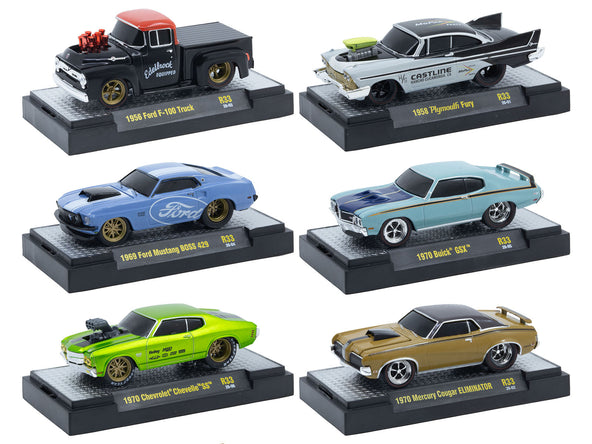 "Ground Pounders" 6 Cars Set Release 33 IN DISPLAY CASES Limited Edition 1/64 Diecast Model Cars by M2 Machines