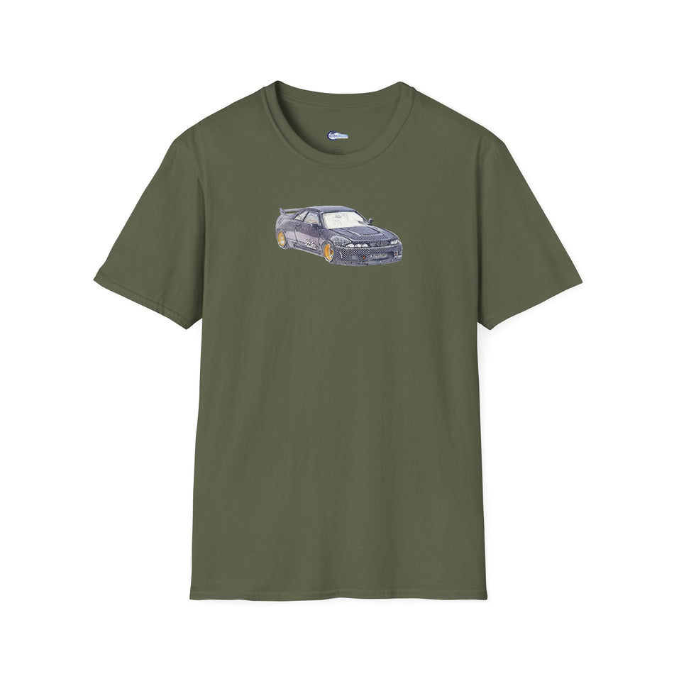 Nissan Skyline R33 JDM Sketch Art Inspired T-Shirt, Car Enthusiast Clothing,