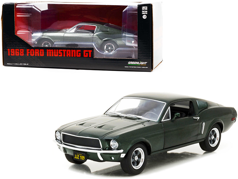 1968 Ford Mustang GT Fastback Highland Green Metallic 1/24 Diecast Model Car by Greenlight