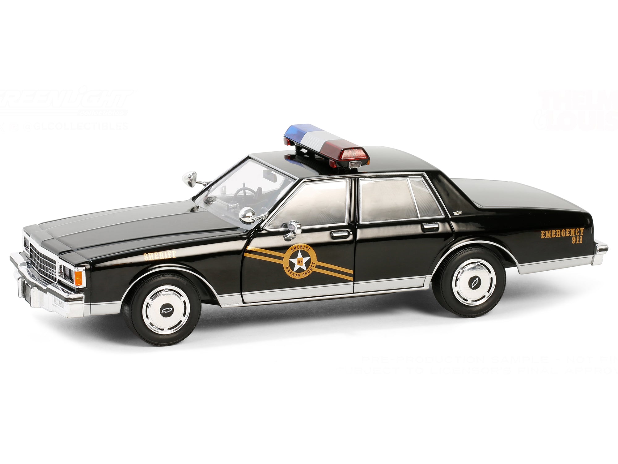 1981 Chevrolet Caprice "Navajo County, AZ Sheriff" Black "Thelma & Louise" (1991) Movie "Hollywood" Series 20 1/24 Diecast Model Car by Greenlight