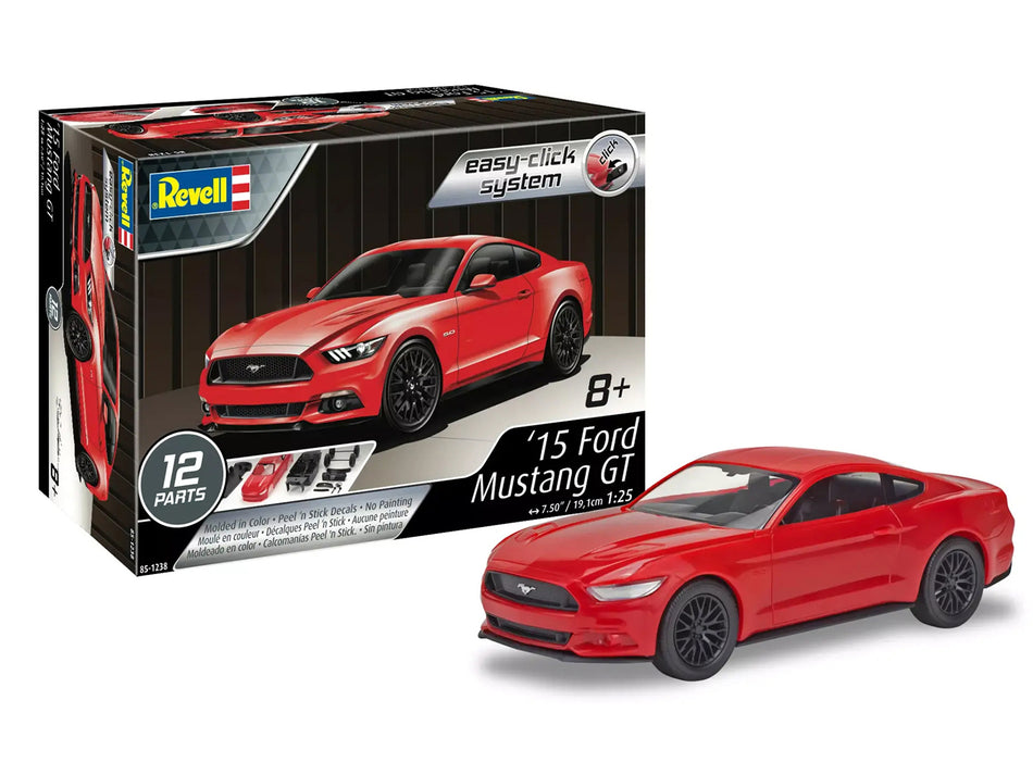 Level 2 Easy-Click Model Kit 2015 Ford Mustang GT 1/25 Scale Model by Revell