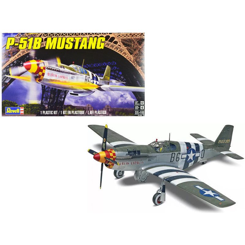 Level 4 Model Kit North American P-51B Mustang Fighter Aircraft 1/32 Scale Model by Revell