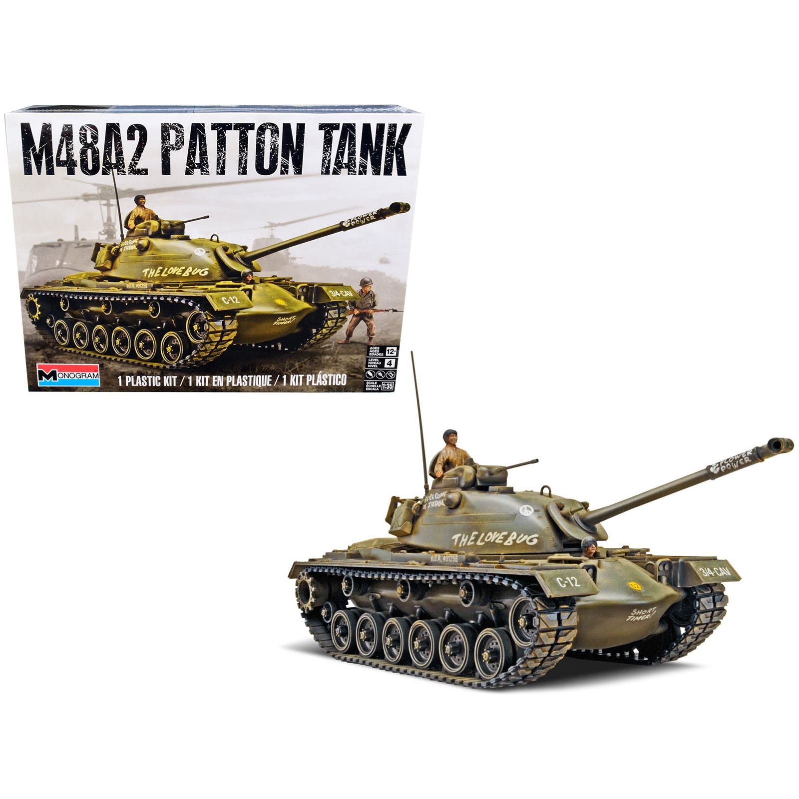 Level 4 Model Kit M48A2 Patton Tank 1/35 Scale Model by Revell