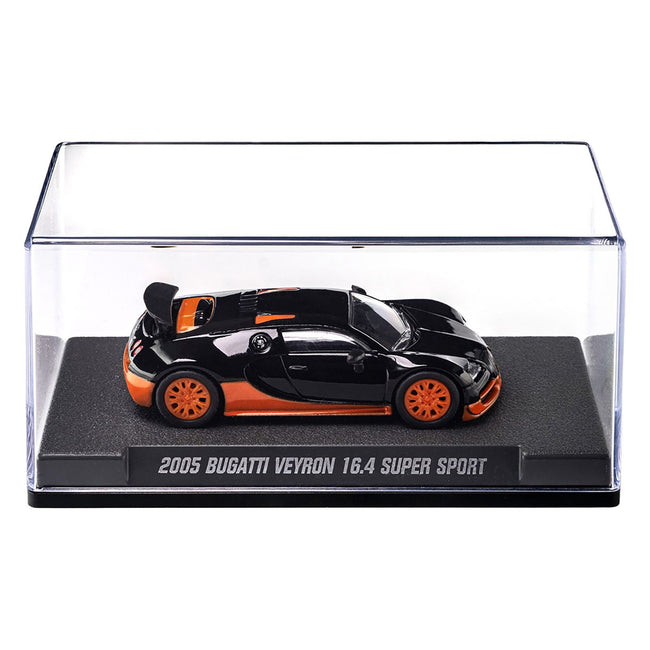 2005 Bugatti Veyron 16.4 Super Sport Black with Orange Accents "Collection" Series 1/64 Diecast Model Car by Majorette