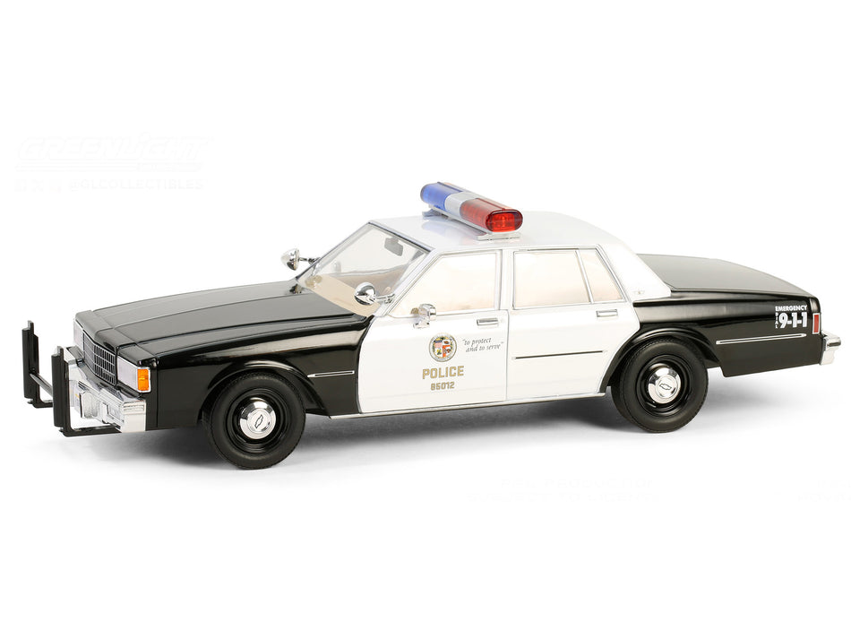 1989 Chevrolet Caprice Black and White "Los Angeles Police Department (LAPD)" "Hot Pursuit" Series 10 1/24 Diecast Model Car by Greenlight