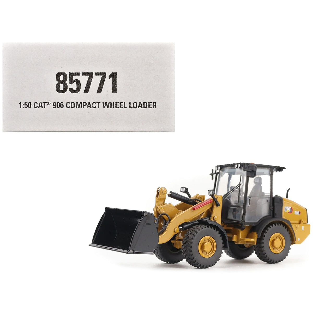CAT Caterpillar 906 Compact Wheel Loader Yellow with Operator "High Line Series" 1/50 Diecast Model by Diecast Masters