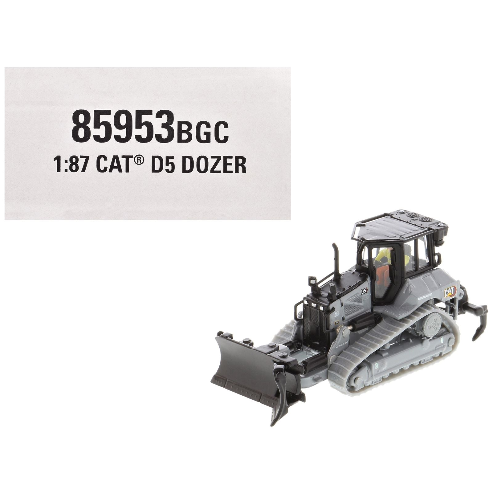 CAT Caterpillar D5 Track-Type Dozer "Centennial" Gray with Operator "High Line Series" 1/87 (HO) Diecast Model by Diecast Masters