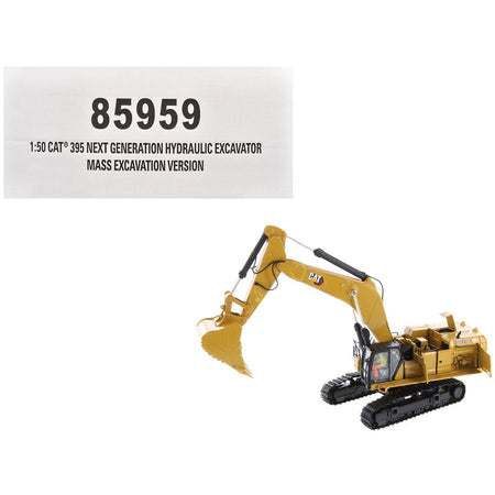 CAT Caterpillar 395 Next Generation Hydraulic Excavator "Mass Excavation Version" Yellow "High Line Series" 1/50 Diecast Model by Diecast Masters
