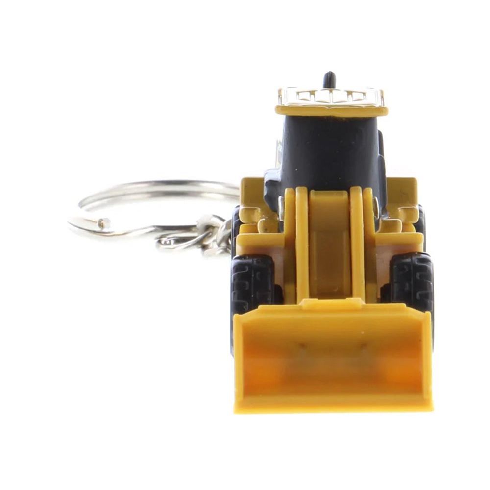 Yellow bulldozer keychain.