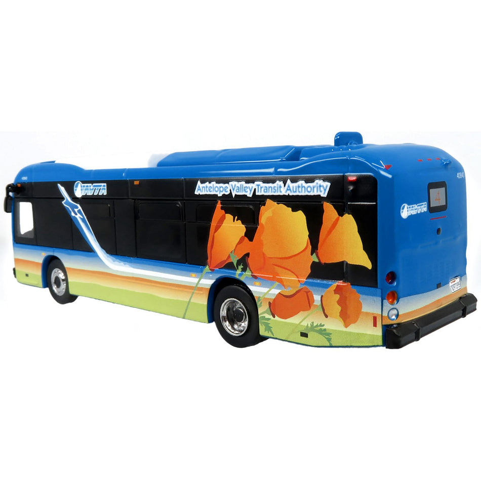 BYD K8M Electric Transit Bus Antelope Valley Transit Authority (AVTA) "4 Lancaster Blvd." Limited Edition 1/87 (HO) Diecast Model by Iconic Replicas